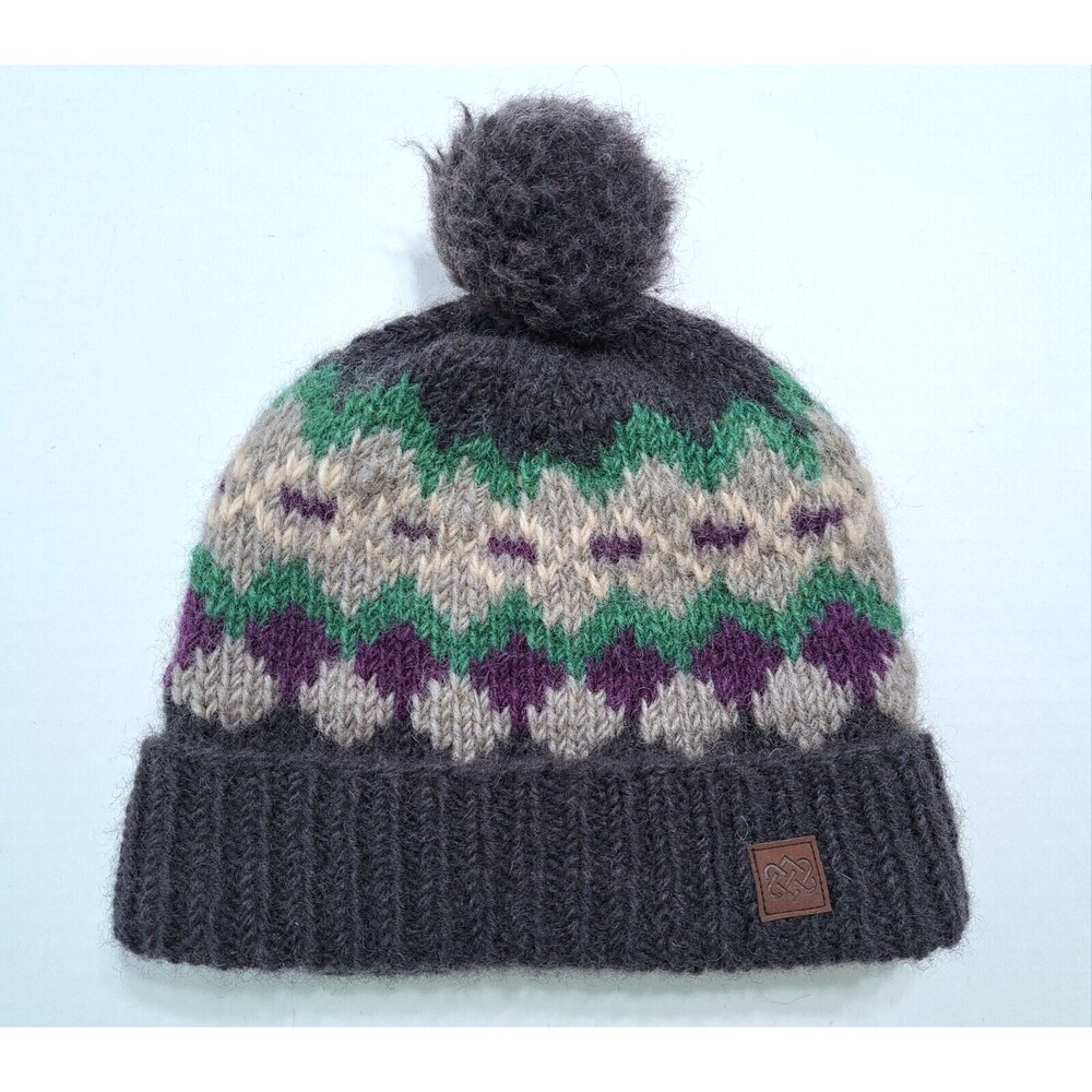 Sherpa Manaslu Kharani Grey Lambswool Beanie Winter Chunly Knit Heavy Hat Cap